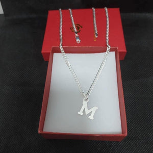 925 Italian Silver A-Z Necklace Set