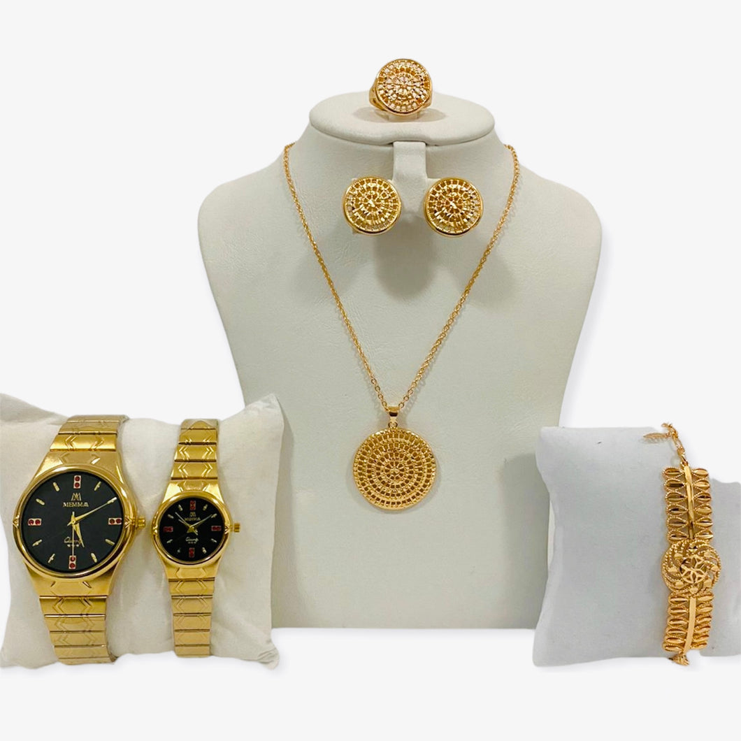 Combo Couple Watch & Necklace Set