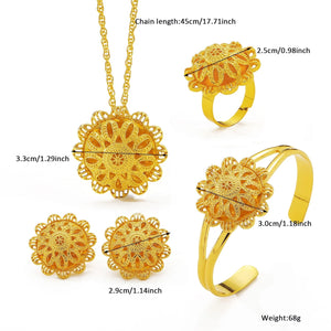 Ethiopian 18K Gold Plated Habesha Jewelry Set