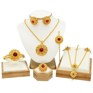 Ethiopian 18K Gold Plated Habasha Jewelry Set
