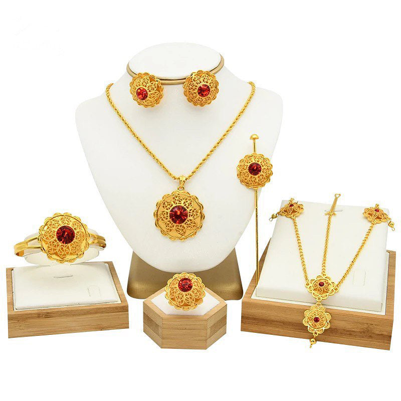 Ethiopian 18K Gold Plated Habasha Jewelry Set