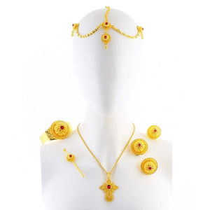 Ethiopian 18K Gold Plated  Habesha Jewelry Set