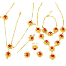 Load image into Gallery viewer, Ethiopian 18K Gold Plated Habesha Jewelry Set
