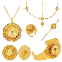 Load image into Gallery viewer, Ethiopian 18K Gold Plated Habesha Jewelry Set
