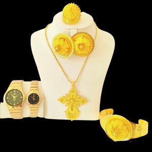 Combo Couple Watch & Necklace Set